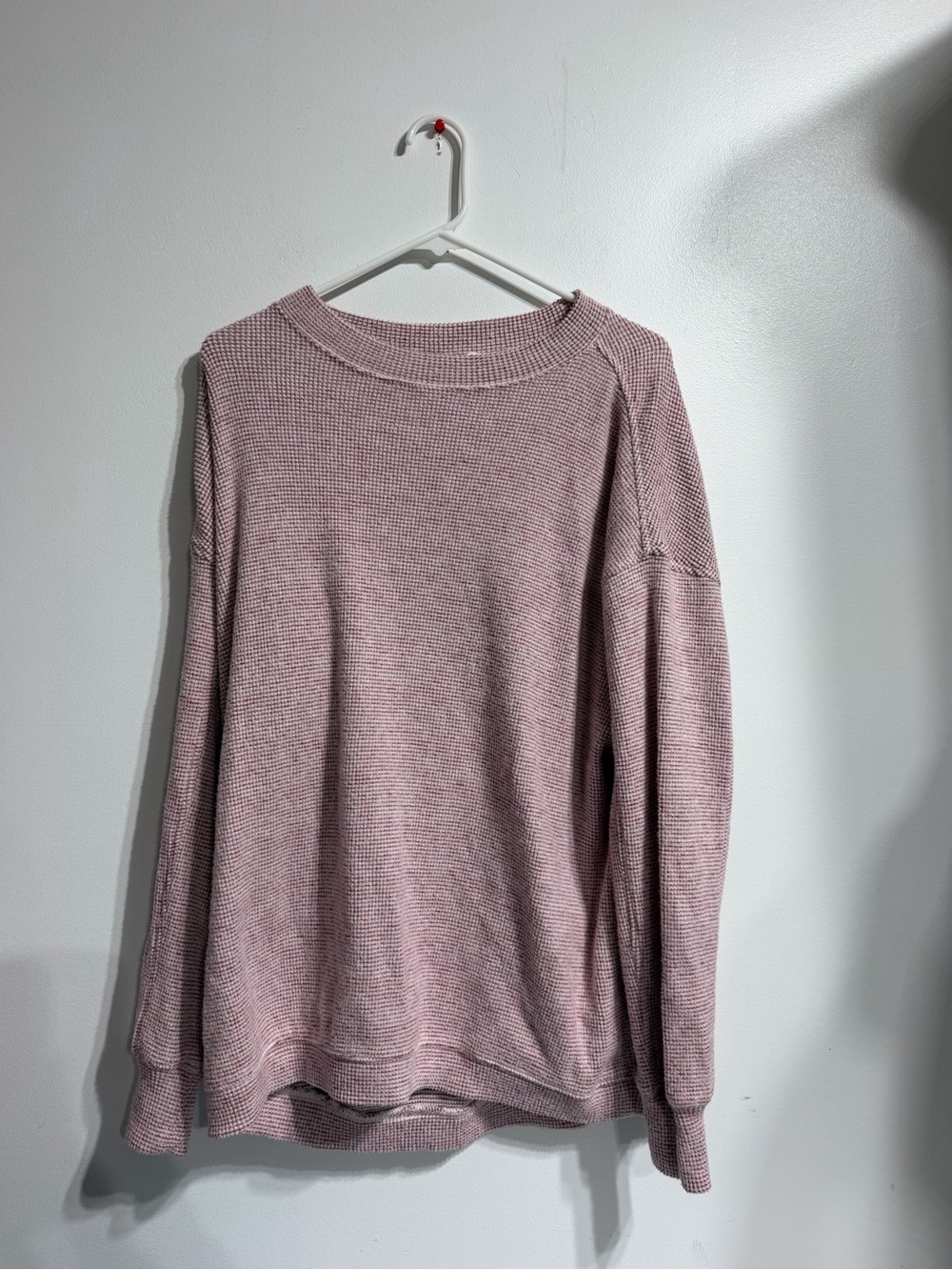 Aerie Oversized Thermal Waffle Knit Long Sleeve Top XS